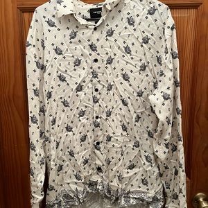 The Kooples Men's long sleeved button down shirt in a bandana print.